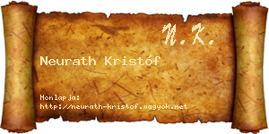 Neurath Kristóf névjegykártya